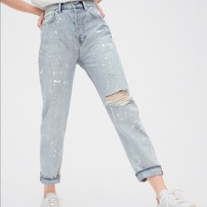 Gap 1969 Sky High Cheeky Straight Splatter Paint